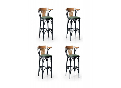 4x Barhocker Lang Praktisch Stilvoll Bequem Schwarz