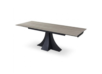 Esstisch Keramik Bequem Modernes Design Holzoptik Beige Metall Schwarz