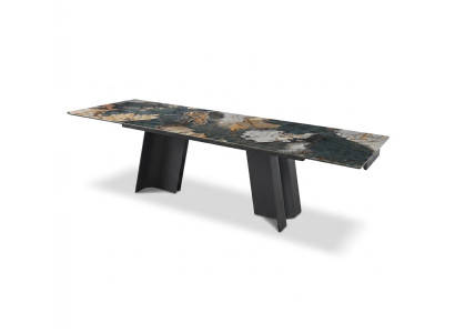 Esstisch Keramik Bequem Modernes Design Marmoroptik Metall Schwarz