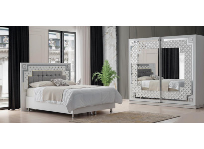 Elegantes 2-teiliges Schlafzimmer-Set mit Bett und Kleiderschrank