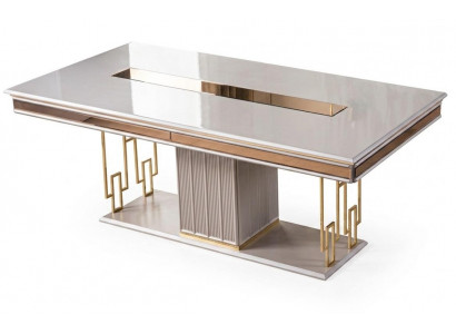 Esstisch Grau Moderner Stil Elegant Luxuriös Glänzend Einzigartig