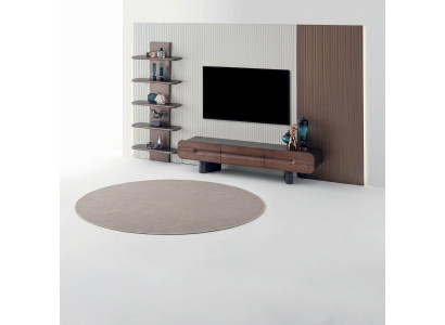 Wohnwand Set Modern Braun Elegant TV Board Regal Luxus Anbauwand