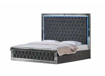 Luxuriöses Graues Chesterfield Bett Polsterbetten Edle Betten