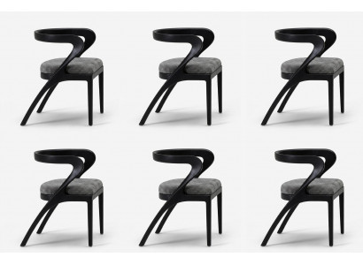 6 Stühle Set Modern Schwarz Bequem Esszimmerstuhl Design Luxus