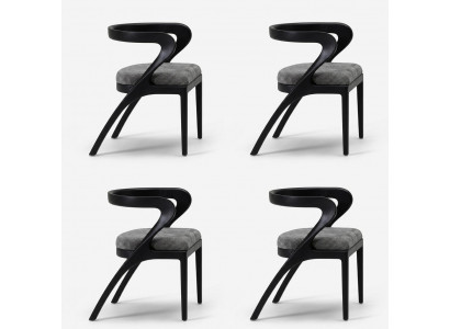 4 Stühle Set Modern Schwarz Bequem Esszimmerstuhl Design Luxus