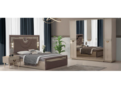 Edle Schlafzimmer Garnitur Doppelbett Schminktisch 2x Nachttische