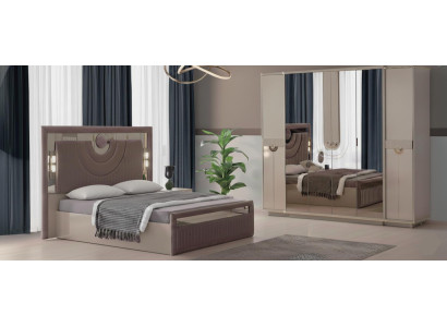 Edles Schlafzimmer Set Exklusives Polsterbett Designer Kopfteil Schrank