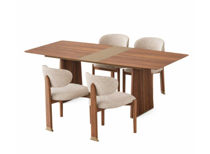 Esstisch mit 4x Stühle Designer Komplettes Luxusmöbel Esszimmer Set