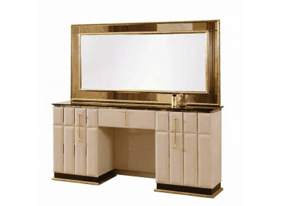 Schminktisch mit Spiegel Beige Moderner Stil Elegant Funktional Schick