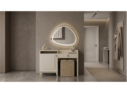 Schminktisch-Set Kommode Spiegel Modern Bequem Stilvoll Beige