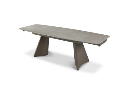 Esstisch Beige Glas Holzoptik Metall Innenausstattung Moderner Stil