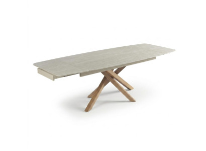 Esstisch Beige Holzoptik Metall Innenausstattung Moderner Stil Trend