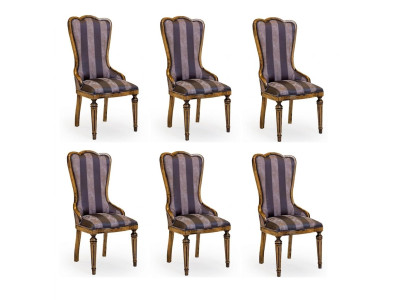 Klassischer Stuhl-Set Exklusive Polsterstühle Designer Gold Details