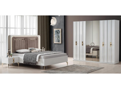 Elegantes Schlafzimmer Set Doppelbett 2x Nachttische Schminktisch