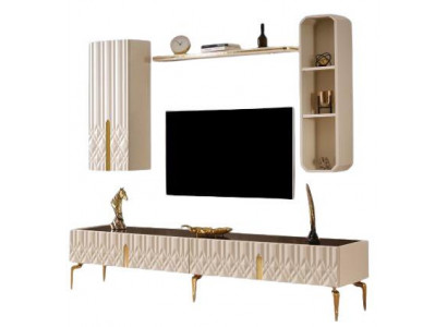 TV-Block Beige Moderner Still Luxuriös Schick Praktisch Funktional