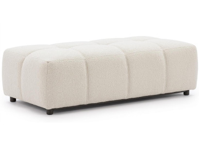 Beiger weicher Hocker Fußhocker Bequemer Hocker aus Stoff Wohnzimmermöbel