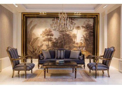 Eleganter Sessel Goldakzente Klassisch Luxuriös Stilvoll Modern