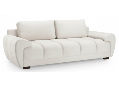 Weißes 3-Sitzer-Sofa  modernes Stoffsofa mit Kissen Wohnzimmermöbel