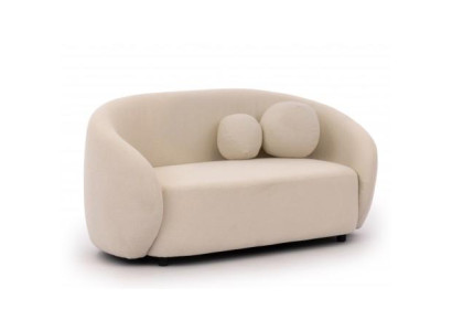 Beiges 2-Sitzer-Sofa gemütliches Stoffsofa minimalistischer Stil