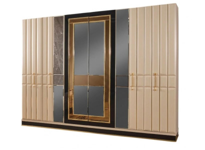 Kleiderschrank Beige Moderner Stil Minimalistisch Elegant Schlicht