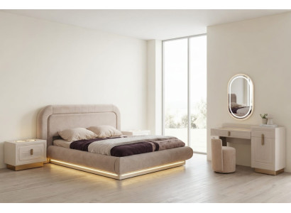 Luxus Elegante Schlafzimmer Set Bett Nachttisch Premium Schminktisch