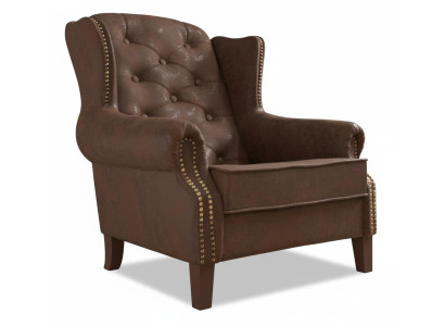 Luxuriöser brauner Ledersessel Chesterfield klassischer Sessel Polstermöbel