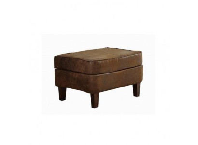 Brauner Lederhocker Weicher quadratischer Fußhocker Wohnzimmer