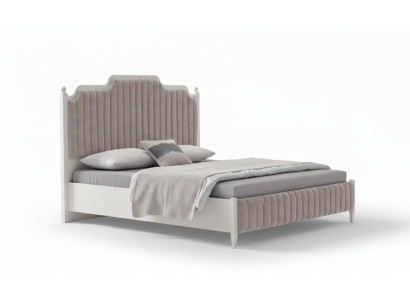 Komfortables Beiges Polsterbett Schlafzimmer Textilbett Bettgestell