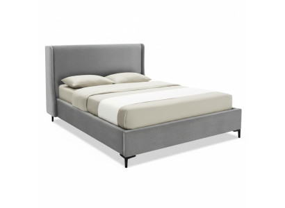 Modernes graues Doppelbett 180 x 200 cm Bettrahmen Schlafzimmermöbel