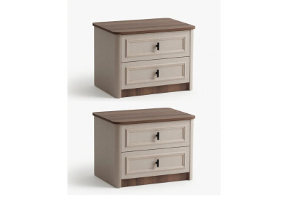 Modern Nachtkonsolen 2x Set Beige Design Nachttische Elegant Schick