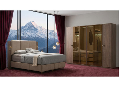Elegantes Schlafzimmer-Set Edles Weiches Schlafbett Robuster Schrank