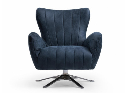 Bequemer Lounge-Sessel mit drehbarem Metallfuß und weichem Sitzkomfort