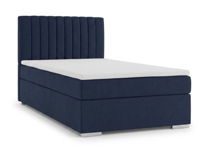 Dunkelblaues modernes Boxspringbett 80 x 200 Bett mit Stauraum und Matratze