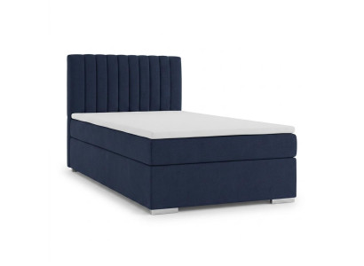 Luxuriöses dunkelblaues Boxspringbett 100 x 200 Bett mit Stauraum und Matratze