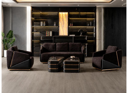 Sofa Set Sofa Sessel weich bequem schön modern braun neu