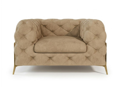 Beiger klassischer Sessel  Chesterfield Polsstersessel für das Wohnzimmer