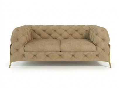 Beiges 2-Sitzer-Sofa Chesterfield-Stoffsofa Sofas für das Wohnzimmer