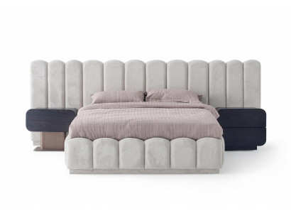 Bett Modern Beige Elegant Doppelbett Polsterbett Polsterbettung