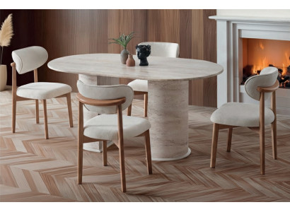 Exklusive Esszimmer Garnitur Designer Esstisch 4x Polsterstühle