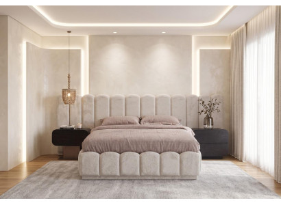 Schlafzimmer Set Modern Schwarz Elegant Bett Nachttisch Kombi