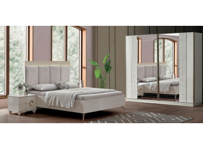 Elegantes Schlafzimmer-Set Bett 2 Nachttische Schrank Schminktisch