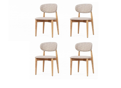 Esszimmer Stuhl Modern Beige Edel Armlehnstuhl Holz Polster