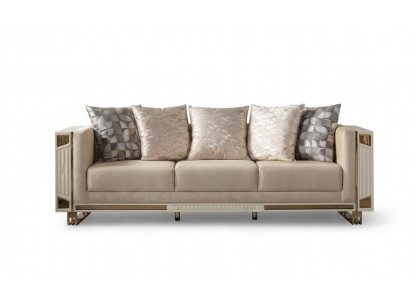 Sofa Wohnzimmer weiß beige goldfarben weich bequem modern komfortabel