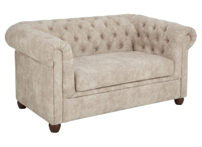 Beiges 2,5-Sitzer-Sofa aus Stoff Klassisches gestepptes Sofa Chesterfield