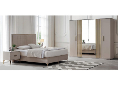 Stilvolles Schlafzimmer-Set mit Bett Nachttischen & Kleiderschrank