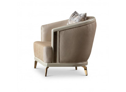 Sessel Wohnzimmer weiß beige goldfarben bequem weich modern komfortabel