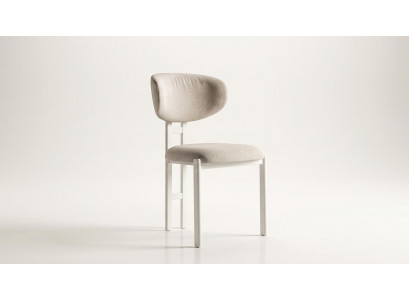 Stuhl Beige Bequem Weich Stoff Holz Modern Stil Komfortabel
