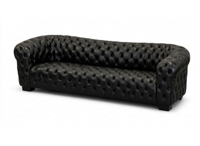 3-Sitzer-Sofa bequem weich geräumig moderner Stil schwarz Chesterfield