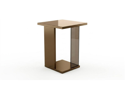 Eleganter Beistelltisch Bronze Glas Design Moderner Luxus Tisch