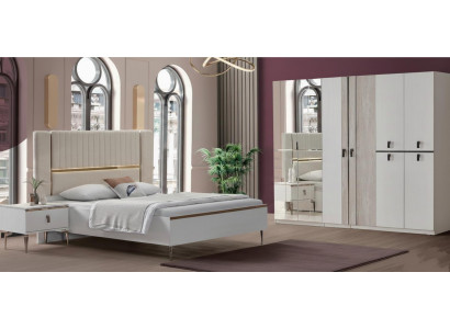 Stilvolles Schlafzimmer Bett Designer Nachttische Edler Schrank
